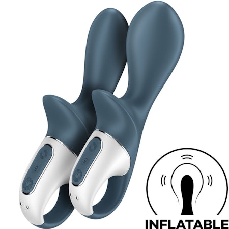 Satisfyer - Airpump Booty G-Spot Vibrators Grå (2 Pack, Dubbel Njutning) – Effektiva Vibratorer för G-Punkt och Analsimulering