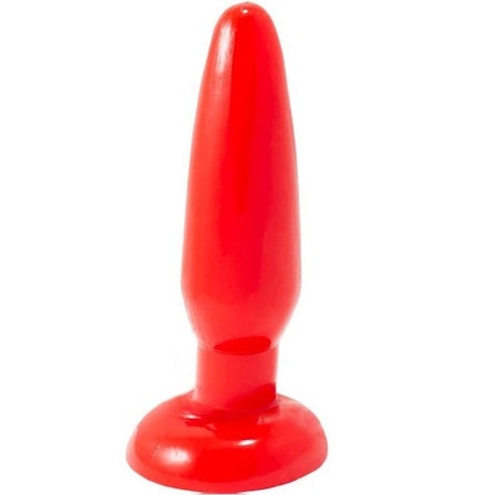 Small analplugg röd – 3 cm diameter för behaglig och nybörjarvänlig anal stimulans