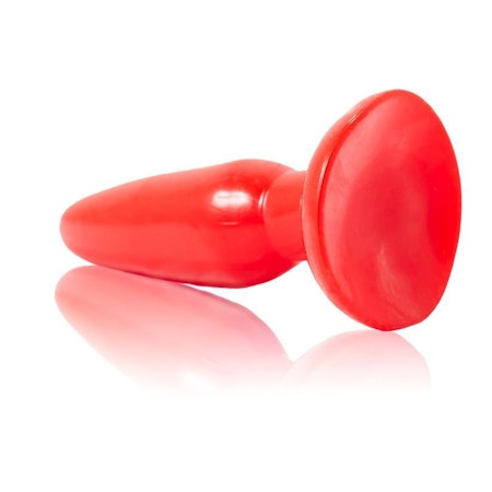 Small analplugg röd – 3 cm diameter för behaglig och nybörjarvänlig anal stimulans