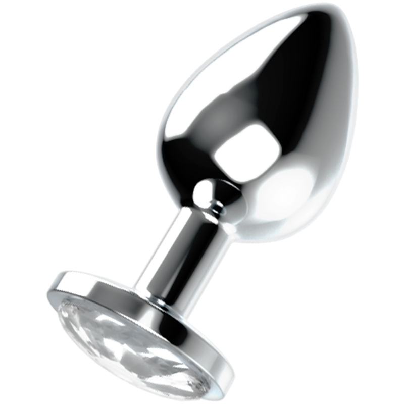 Analplugg Metall Intense – Vit Slipad Glasdiamant Large 4 cm Diameter för Lyxig och Intensiv Stimulans