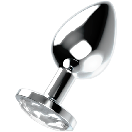 Analplugg Metall Intense – Vit Slipad Glasdiamant Large 4 cm Diameter för Lyxig och Intensiv Stimulans