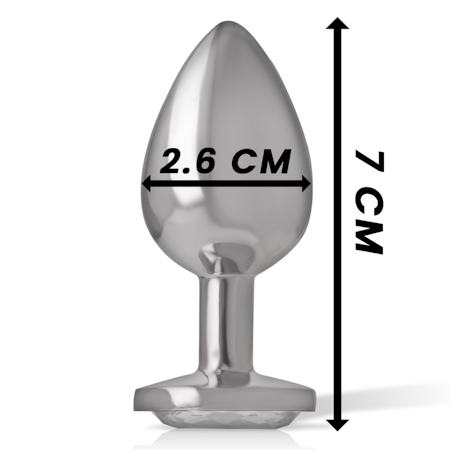 Analplugg Metall Intense – Hjärtformad Vit Slipad Glasdiamant Small 2,6 cm Diameter för Elegant och Sensuell Stimulans