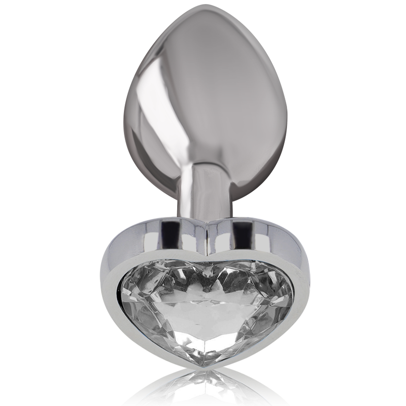 Analplugg Metall Intense – Hjärtformad Vit Slipad Glasdiamant Small 2,6 cm Diameter för Elegant och Sensuell Stimulans