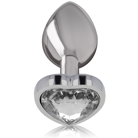 Analplugg Metall Intense – Hjärtformad Vit Slipad Glasdiamant Small 2,6 cm Diameter för Elegant och Sensuell Stimulans