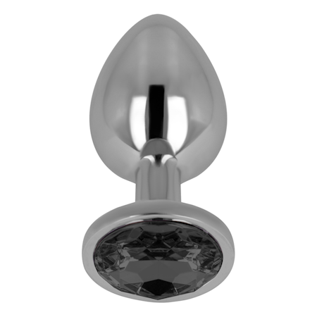 Analplugg Metall Ohmama Svart Slipad Glasdiamant – Medium 3,3 cm Diameter för Elegant och Intensiv Stimulans