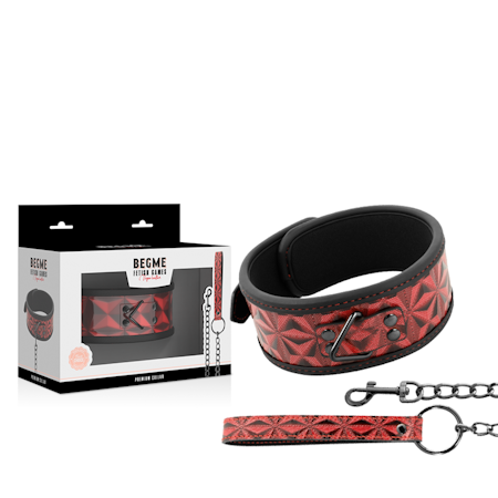 HALSBAND MED KOPPEL BEG ME RED EDITION VEGAN LÄDER