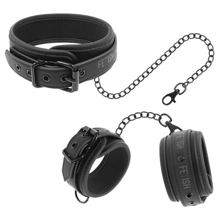 HALSBAND & HANDKLOVAR FETISH SUBMISSIVE I VEGAN LÄDER