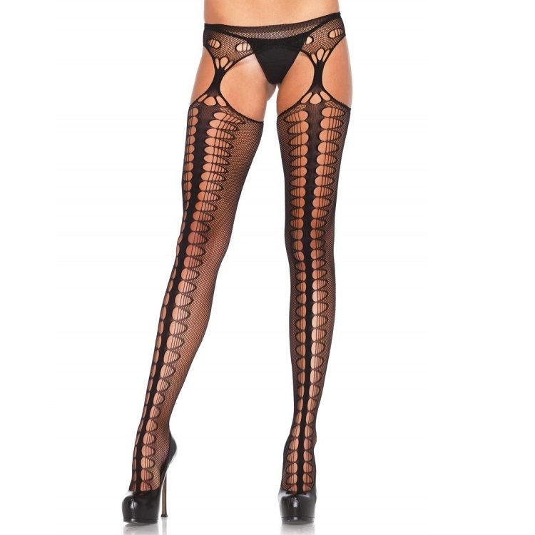 Svarta strumpor med höfthållar-look – One Size, eleganta och sensuella strumpor för en sofistikerad och sexig look