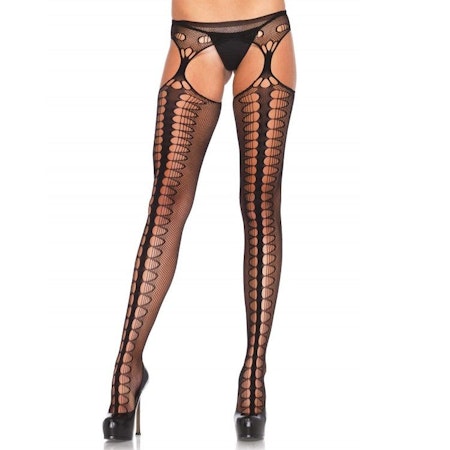 Svarta strumpor med höfthållar-look – One Size, eleganta och sensuella strumpor för en sofistikerad och sexig look