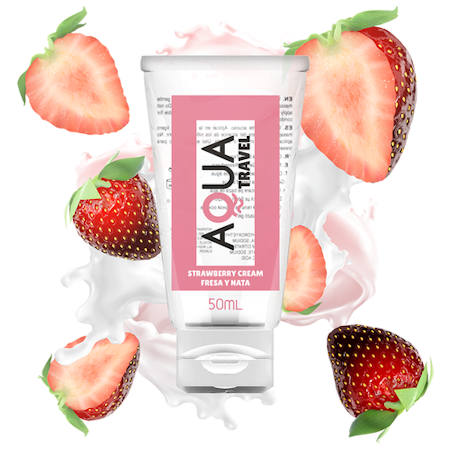 GLIDMEDEL VATTENBASERAT AQUA TRAVEL FLAVOUR JORDGUBBS SMAK - 50 ML