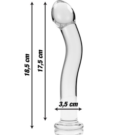 GLASDILDO NEBULA SERIES BY IBIZA - MODEL 18 BOROSILICAT GLAS 18.5 X 3.5 CM KLAR