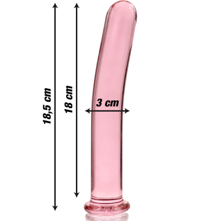 GLASDILDO NEBULA SERIES BY IBIZA - MODEL 17 BOROSILICAT GLAS 18.5 X 3 CM ROSA