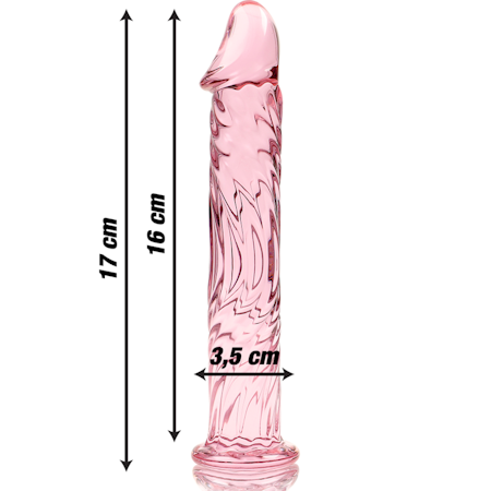 GLASDILDO NEBULA SERIES BY IBIZA - MODEL 12 BOROSILICAT GLAS 17 X 3.5 CM ROSA