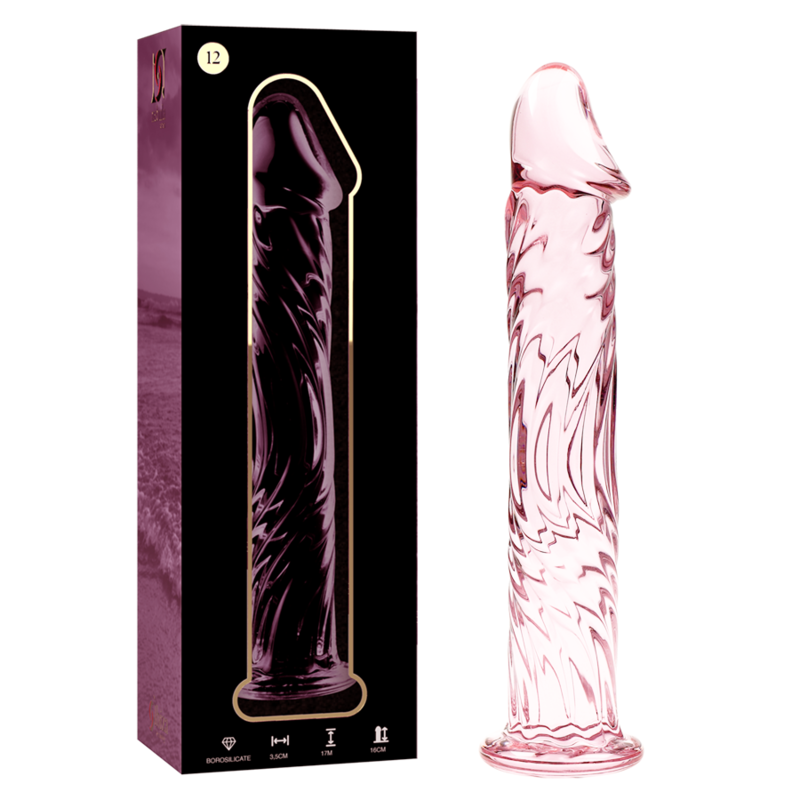 GLASDILDO NEBULA SERIES BY IBIZA - MODEL 12 BOROSILICAT GLAS 17 X 3.5 CM ROSA
