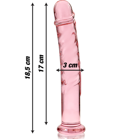 GLASDILDO NEBULA SERIES BY IBIZA - MODEL 16 BOROSILICAT GLAS 18.5 X 3 CM ROSA