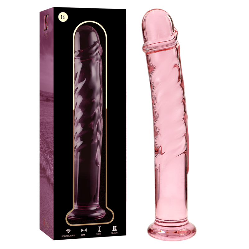 GLASDILDO NEBULA SERIES BY IBIZA - MODEL 16 BOROSILICAT GLAS 18.5 X 3 CM ROSA