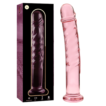 GLASDILDO NEBULA SERIES BY IBIZA - MODEL 16 BOROSILICAT GLAS 18.5 X 3 CM ROSA
