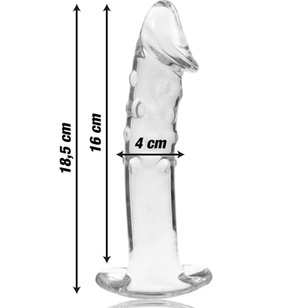 GLASDILDO NEBULA SERIES BY IBIZA - MODEL 19 BOROSILICAT GLAS 18.5 X 4 CM KLAR