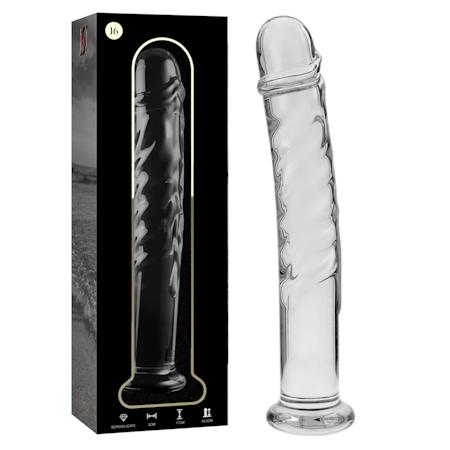 GLASDILDO NEBULA SERIES BY IBIZA - MODEL 16 BOROSILICAT GLAS 18.5 X 3 CM KLAR