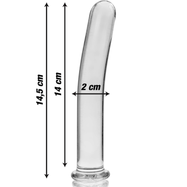 GLASDILDO NEBULA SERIES BY IBIZA - MODEL 8 BOROSILICAT GLAS 14.5 X 2 CM KLAR