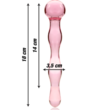 GLASDILDO NEBULA SERIES BY IBIZA - MODEL 13 BOROSILICAT GLAS 18 X 3.5 CM ROSA