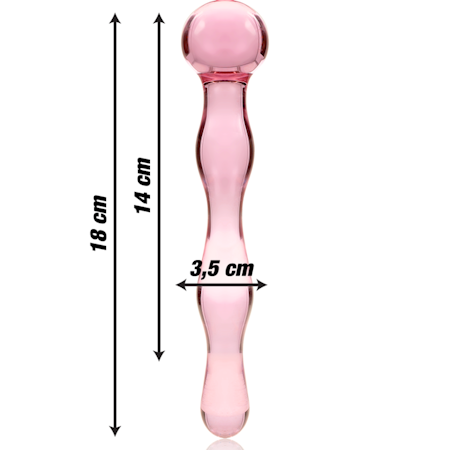 GLASDILDO NEBULA SERIES BY IBIZA - MODEL 13 BOROSILICAT GLAS 18 X 3.5 CM ROSA