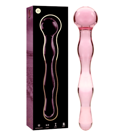 GLASDILDO NEBULA SERIES BY IBIZA - MODEL 13 BOROSILICAT GLAS 18 X 3.5 CM ROSA