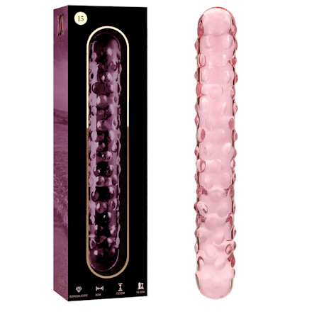 GLASDILDO NEBULA SERIES BY IBIZA - MODEL 15 BOROSILICAT GLAS 18.5 X 3 CM ROSA