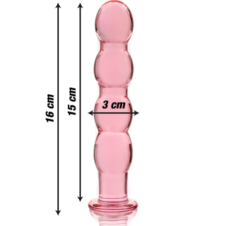 GLASDILDO NEBULA SERIES BY IBIZA - MODEL 10 BOROSILICAT GLAS 16.5 X 3.5 CM ROSA