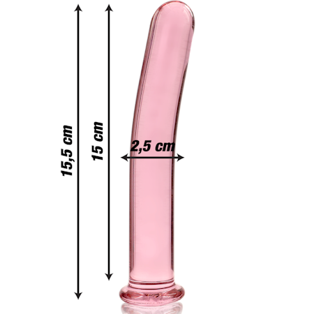 GLASDILDO NEBULA SERIES BY IBIZA - MODEL 9 BOROSILICAT GLAS 15.5 X 2.5 CM ROSA