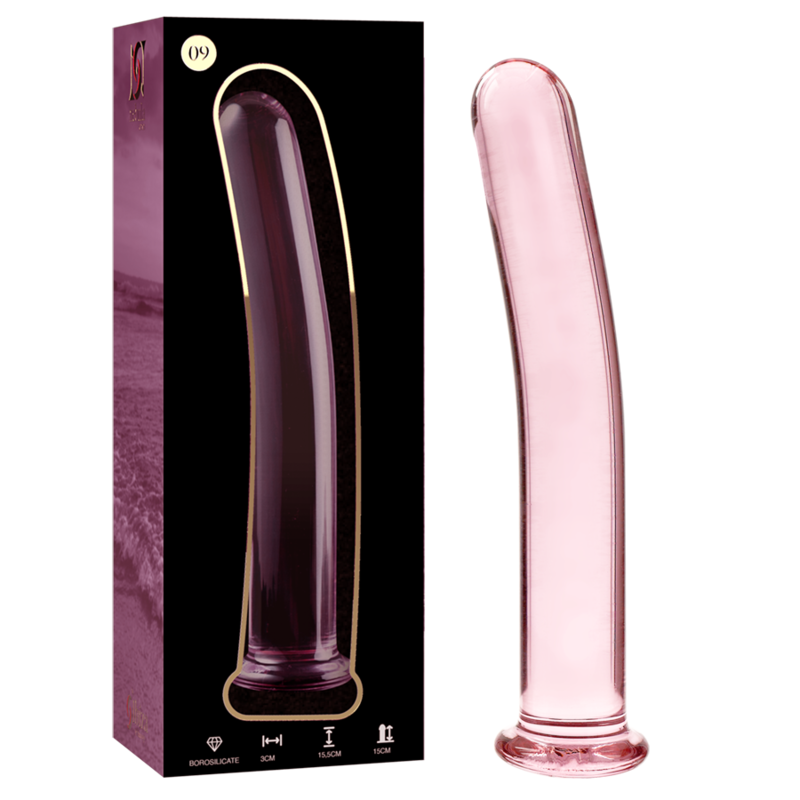 GLASDILDO NEBULA SERIES BY IBIZA - MODEL 9 BOROSILICAT GLAS 15.5 X 2.5 CM ROSA