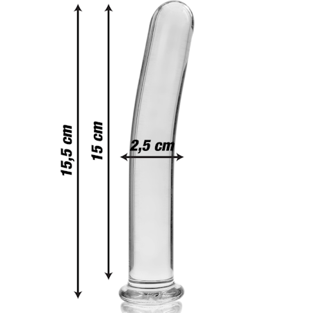 GLASDILDO NEBULA SERIES BY IBIZA - MODEL 9 BOROSILICAT GLAS 15.5 X 2.5 CM KLAR