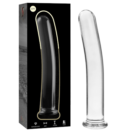 GLASDILDO NEBULA SERIES BY IBIZA - MODEL 9 BOROSILICAT GLAS 15.5 X 2.5 CM KLAR