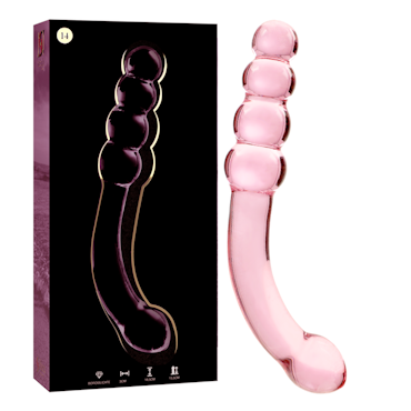 GLASDILDO NEBULA SERIES BY IBIZA - MODEL 14 BOROSILICAT GLAS 18.5 X 3 CM ROSA