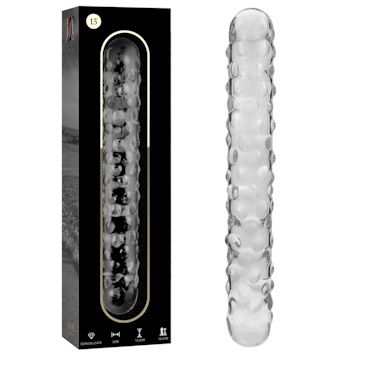 GLASDILDO NEBULA SERIES BY IBIZA - MODEL 15 BOROSILICAT GLAS 18.5 X 3 CM KLAR