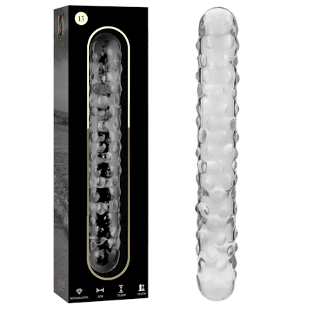 GLASDILDO NEBULA SERIES BY IBIZA - MODEL 15 BOROSILICAT GLAS 18.5 X 3 CM KLAR