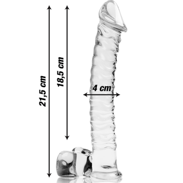 GLASDILDO NEBULA SERIES BY IBIZA - MODEL 23 BOROSILICAT GLAS 21.5 X 4 CM KLAR