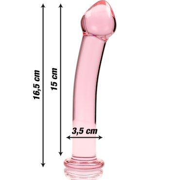 GLASDILDO NEBULA SERIES BY IBIZA - MODEL 11 BOROSILICAT GLAS 16 X 3 CM ROSA