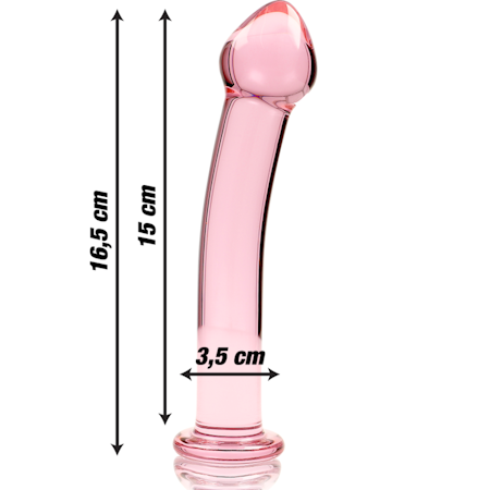 GLASDILDO NEBULA SERIES BY IBIZA - MODEL 11 BOROSILICAT GLAS 16 X 3 CM ROSA
