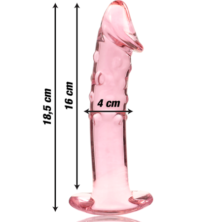 GLASDILDO NEBULA SERIES BY IBIZA - MODEL 19 BOROSILICAT GLAS 18.5 X 4 CM ROSA