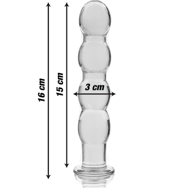 GLASDILDO NEBULA SERIES BY IBIZA - MODEL 10 BOROSILICAT GLAS 16.5 X 3.5 CM KLAR