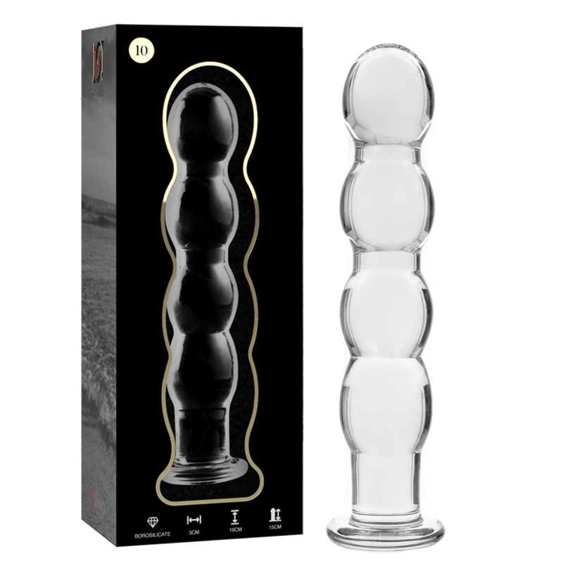 GLASDILDO NEBULA SERIES BY IBIZA - MODEL 10 BOROSILICAT GLAS 16.5 X 3.5 CM KLAR