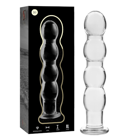 GLASDILDO NEBULA SERIES BY IBIZA - MODEL 10 BOROSILICAT GLAS 16.5 X 3.5 CM KLAR