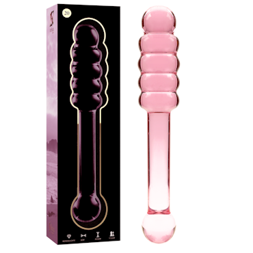 GLASDILDO NEBULA SERIES BY IBIZA - MODEL 20 BOROSILICAT GLAS 20.5 X 3 CM ROSA