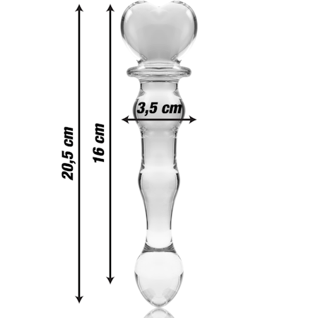 GLASDILDO NEBULA SERIES BY IBIZA - MODEL 21 BOROSILICAT GLAS 20.5 X 3.5 CM KLAR
