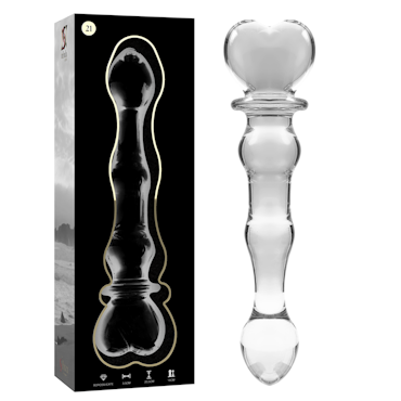 GLASDILDO NEBULA SERIES BY IBIZA - MODEL 21 BOROSILICAT GLAS 20.5 X 3.5 CM KLAR