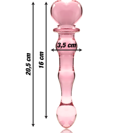 GLASDILDO NEBULA SERIES BY IBIZA - MODEL 21 BOROSILICAT GLAS 20.5 X 3.5 CM ROSA