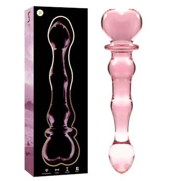 GLASDILDO NEBULA SERIES BY IBIZA - MODEL 21 BOROSILICAT GLAS 20.5 X 3.5 CM ROSA