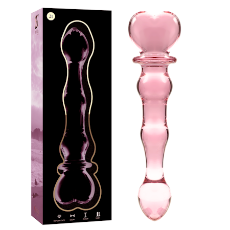 GLASDILDO NEBULA SERIES BY IBIZA - MODEL 21 BOROSILICAT GLAS 20.5 X 3.5 CM ROSA