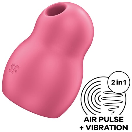 KLITORIS STIMULERANDE AIR PULSE STIMULATOR & VIBRATOR SATISFYER – PRO TO GO 1 DOUBLE Röd Modell för Kraftfull Stimulering och Oöverträffad Njutning